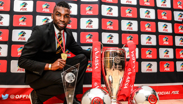 Tefu Mashamaite is Footballer of the Season, Players Player of the Season and Defender of the Season during the 2015 PSL Awards at the Sandton Convention Centre on May 17, 2015 ©Barry Aldworth/BackpagePix