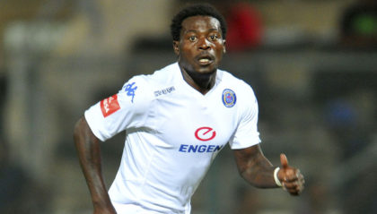 Kingston Nkatha of Supersport United during the Absa Premiership 2014/15 football match between Supersport United v Free State Stars at the Lucas Moripe Stadium in Pretoria, South Africa on February 11, 2014 ©Samuel Shivambu/BackpagePix