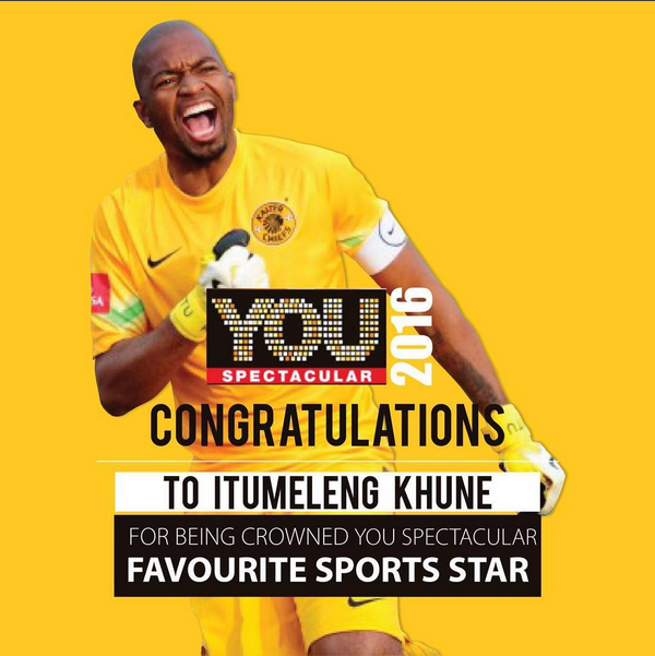 Itumeleng Khune Wins Favourite Sports Star Award at #YouSpec2016