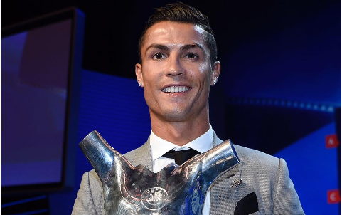 Ronaldo Reacts To His 'UEFA Player Of The Year' Award