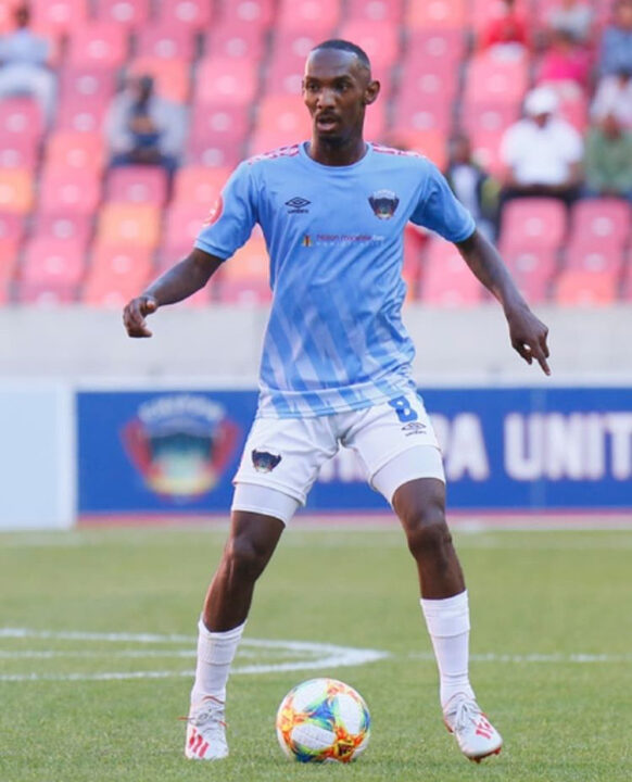 Thabo Rakhale in PSL action for Chippa United before becoming a club less star.