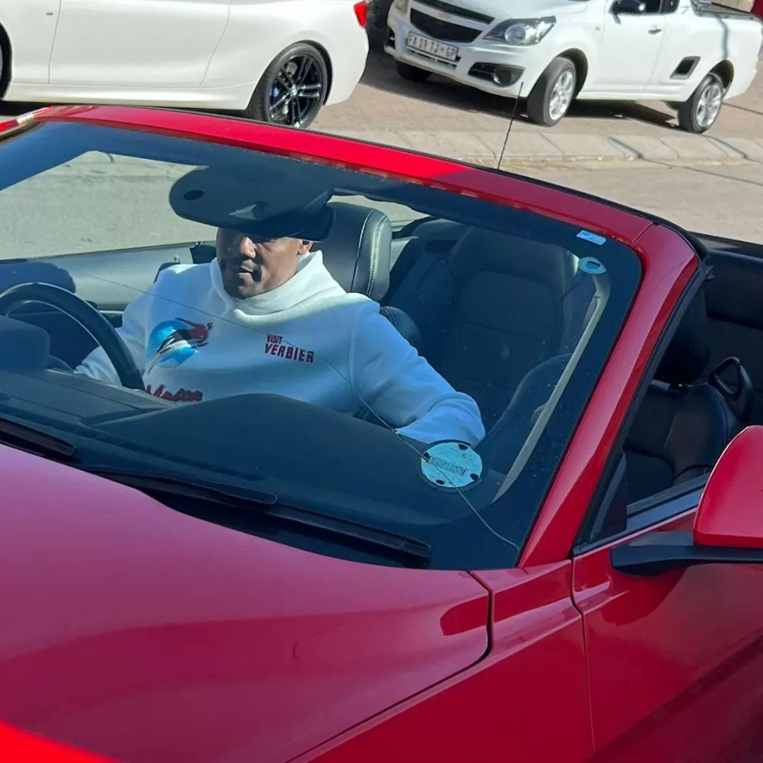 Check Out Thamsanqa Gabuza in His Red Ford Mustang GT! 