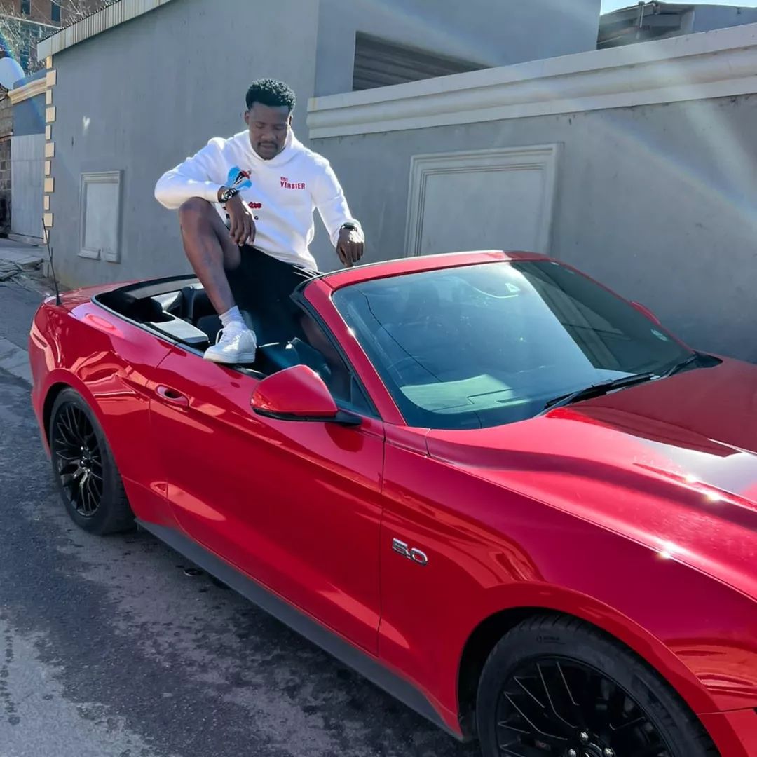 Check Out Thamsanqa Gabuza in His Red Ford Mustang GT! 